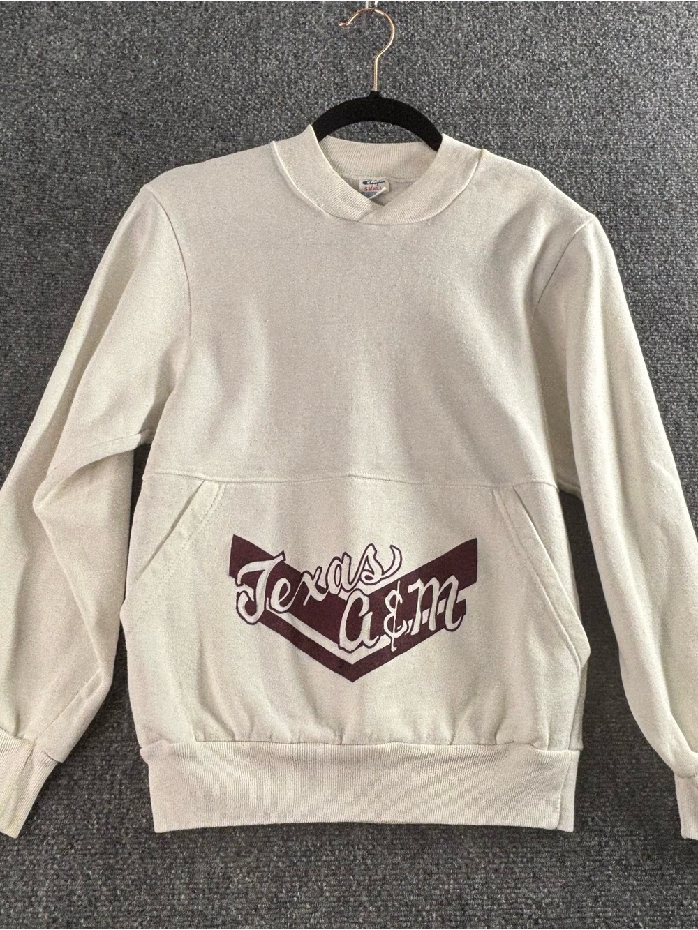 Vintage 70-80s Texas A&M Cream Pullover Sweater - College Logo